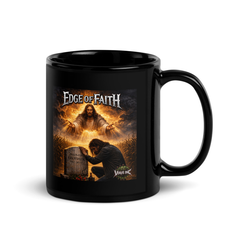 Virus Inc Edge of Faith Black Glossy Mug