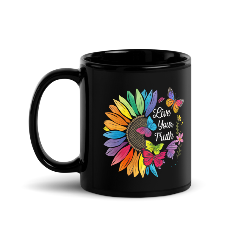 Live Your Truth Black Glossy Mug