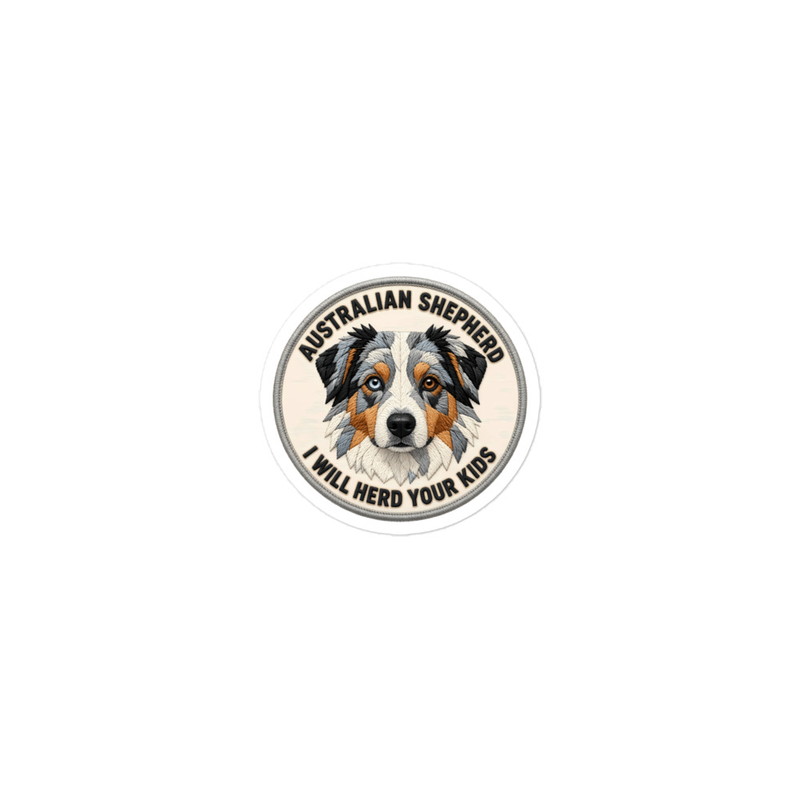 I Will Herd Your Kids Blue Merle Sticker — Floof