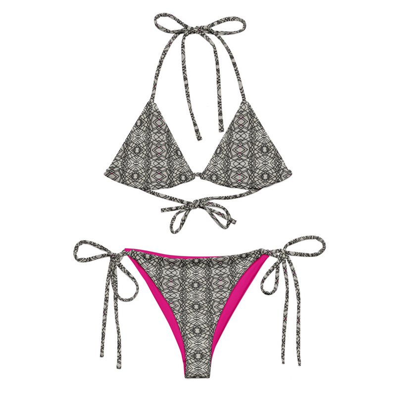 All-over print recycled string bikini