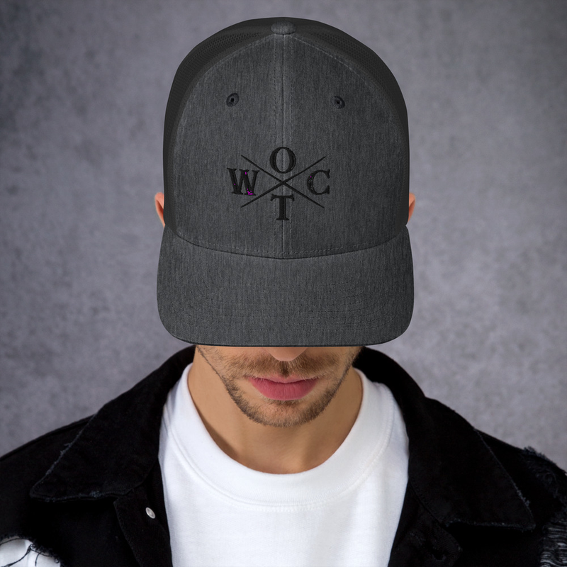 OTWC - Trucker Cap - Black Text – One size, Dark Heather Gray
