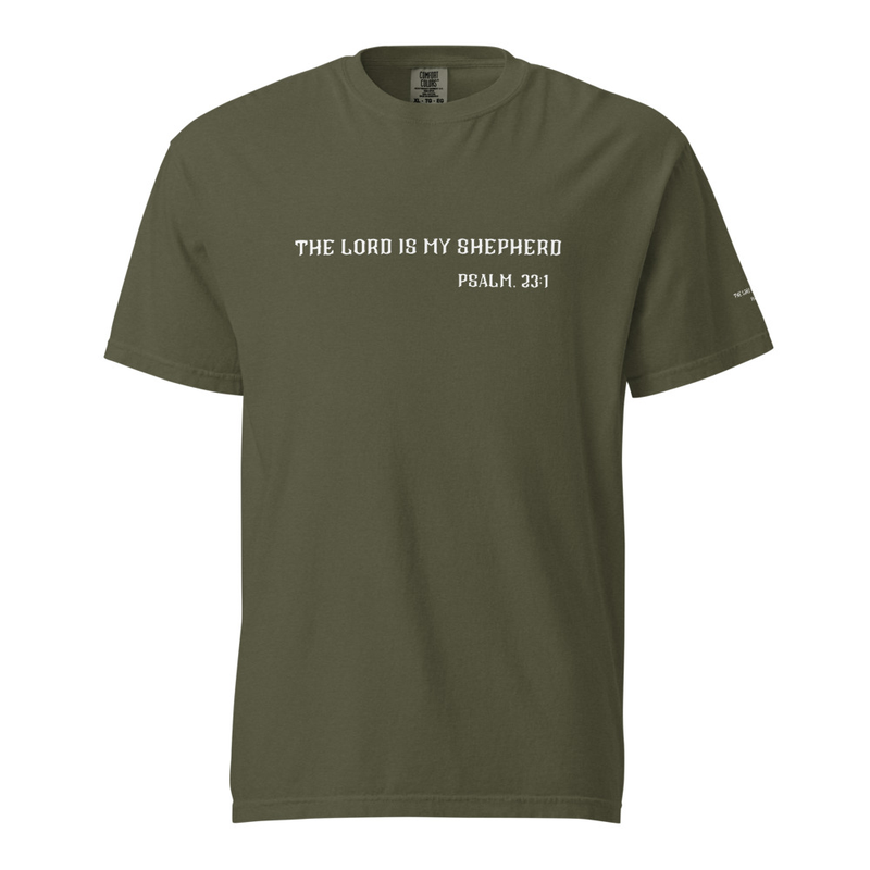 The Lord is my Shepherd Unisex garment-dyed heavyweight t-shirt – S, Sage