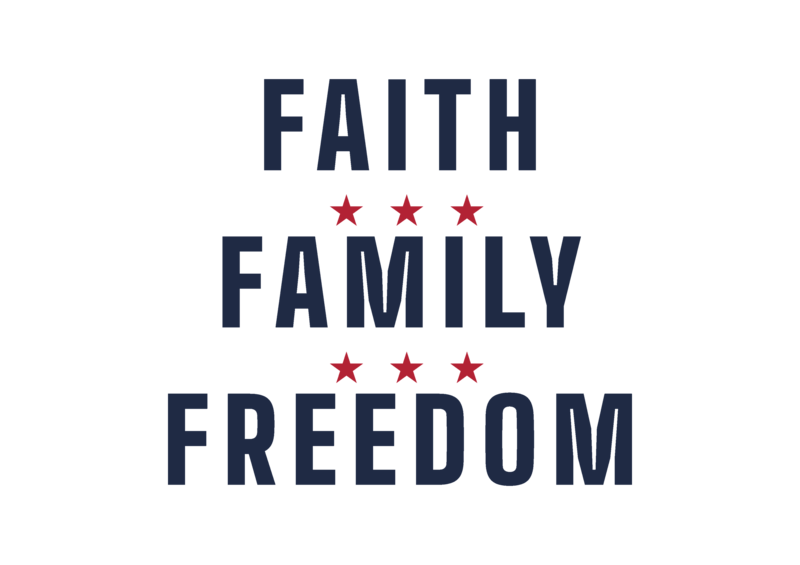 Faith, family, freedom poster — Size: 11″×14″