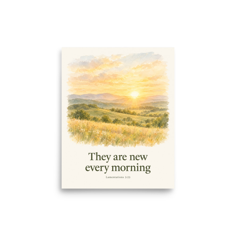Scripture Print - Lamentations 3:23 – 8″×10″