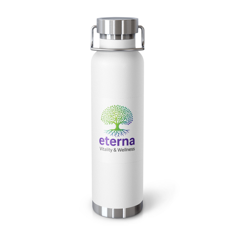 Eterna Flask - Copper Vacuum Insulated Bottle – 22oz, White