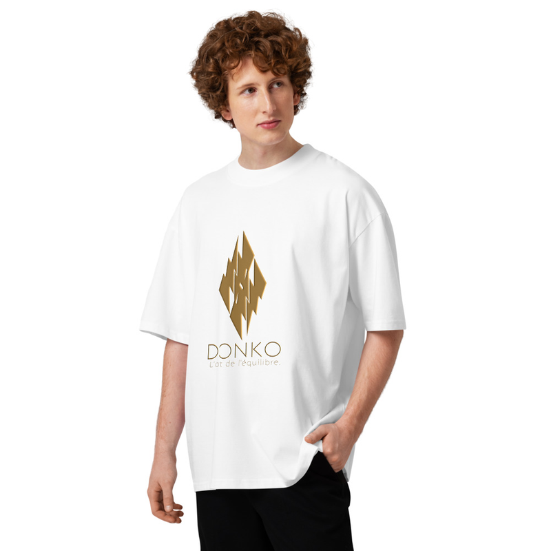 T-shirt DONKO en coton bio oversize à col montant. HOMME ET FEMME