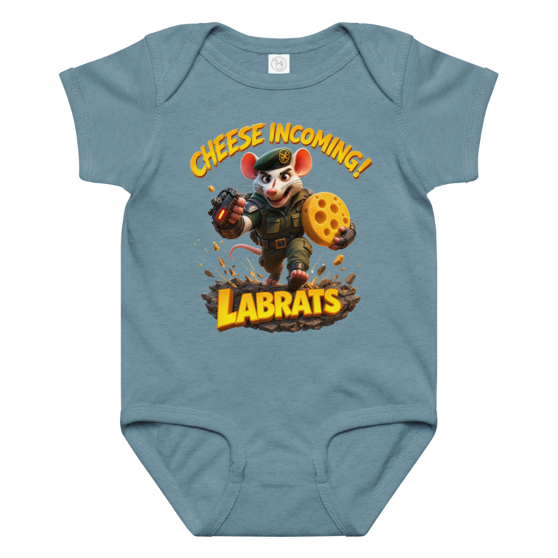 Major Chomps Cheese Incoming Baby Grow