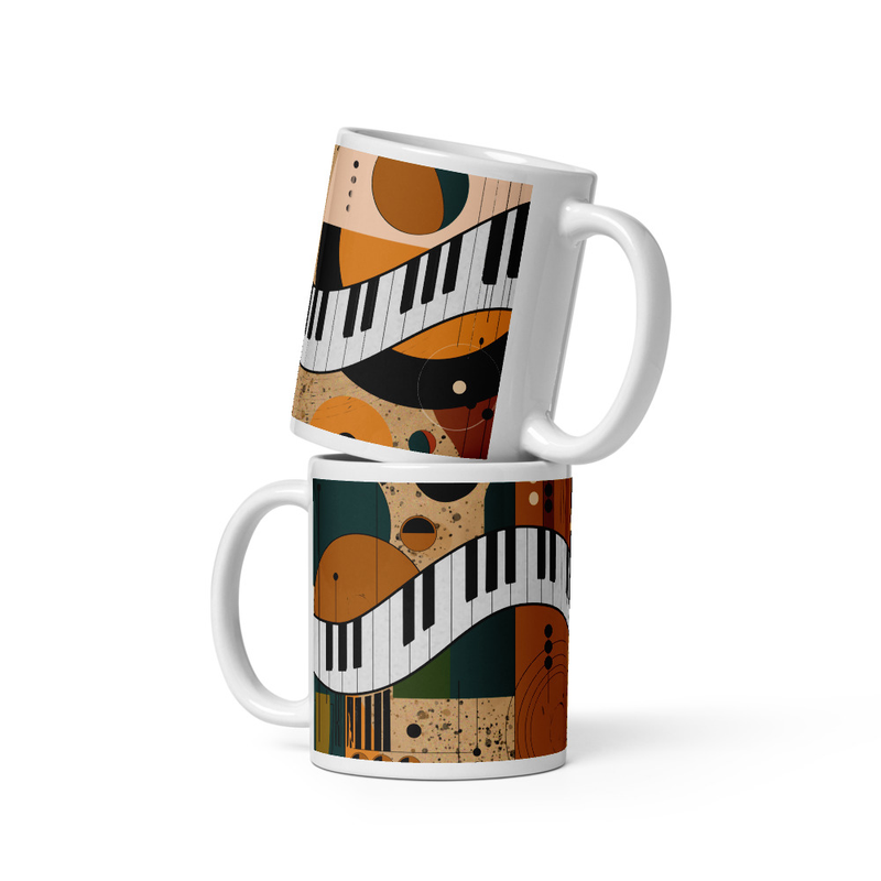 Abstract Piano Keyboard 11 oz Mug