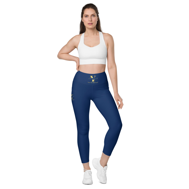 Legging Premium : Logo Doré (Navy)