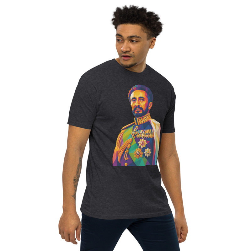 Men’s premium heavyweight Emperor Haile Selassie I — Imperial Majesty Mosaic T-Shirt
