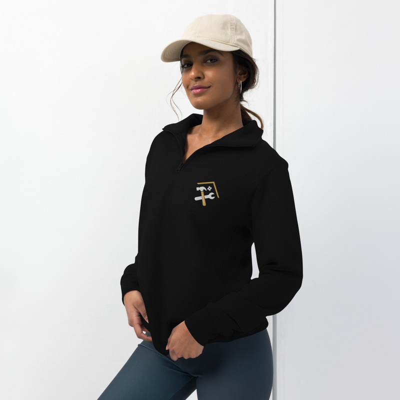 Partain Fleece Quarter-Zip Pullover – M, Black