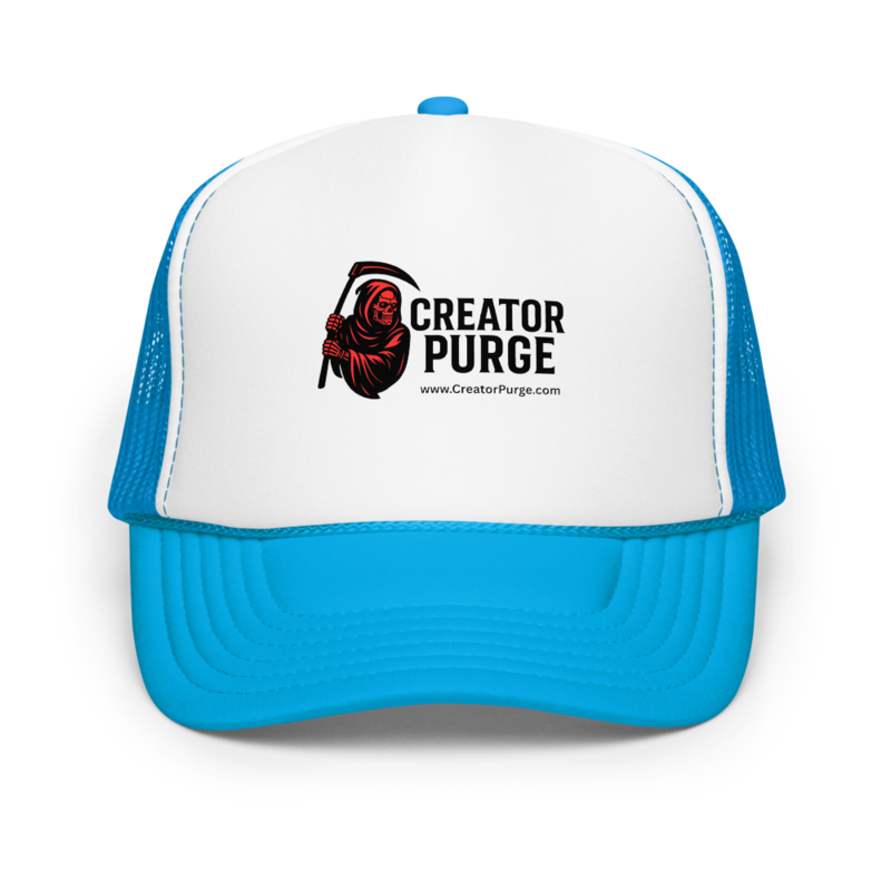 Creator Purge Logo Foam Trucker Hat in Blue / White / Blue