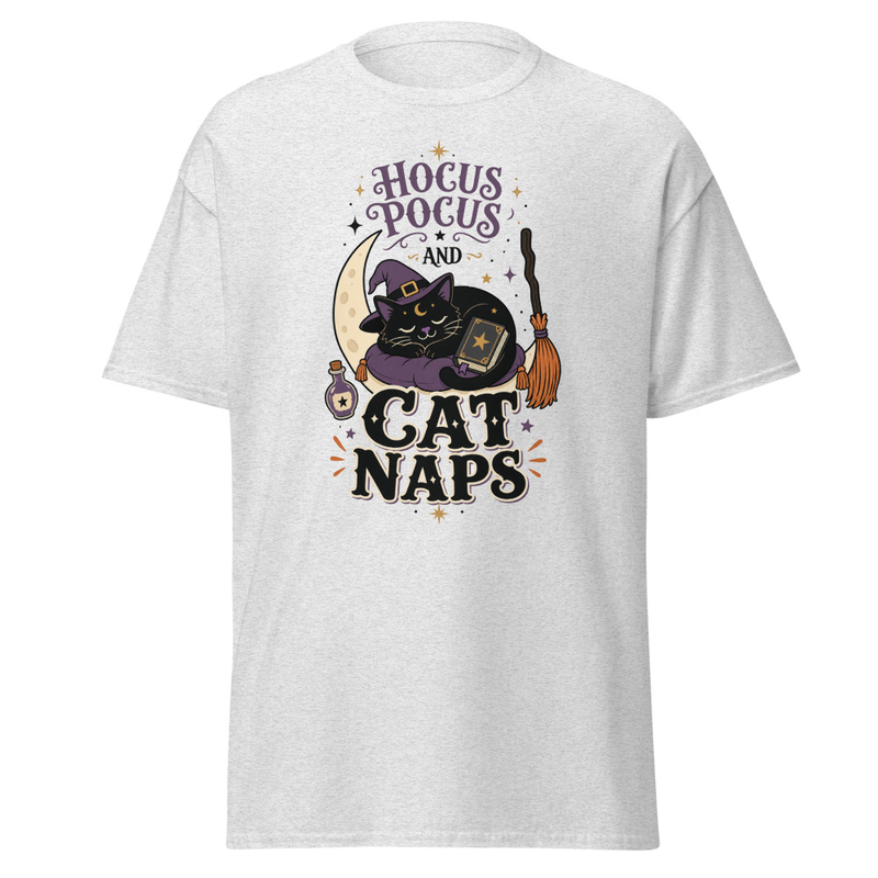 Hocus Pocus and Cat Naps Tee in Ash