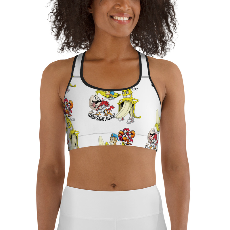 Who Came First Sticker Bomb | Sports bra