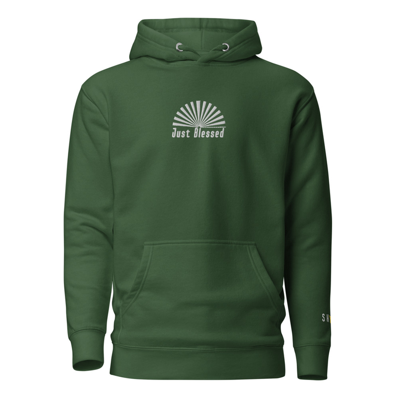 "Just Blessed" Unisex Hoodie – S, Forest Green