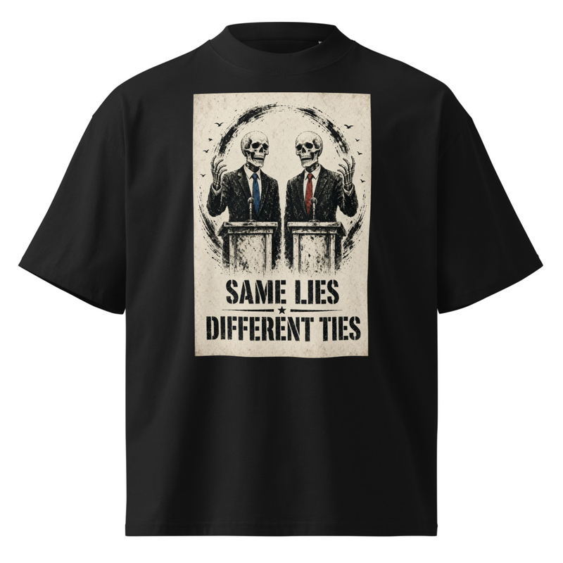 Same lies, Different ties oversized high neck t-shirt
