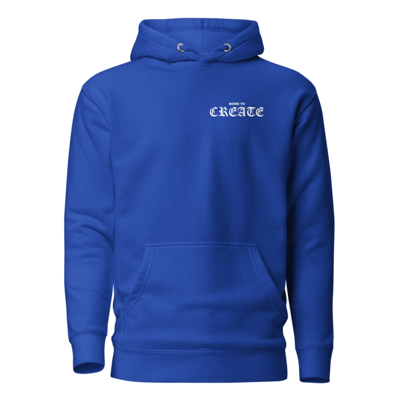 Born To Create Unisex Hoodie – XL, Team Royal