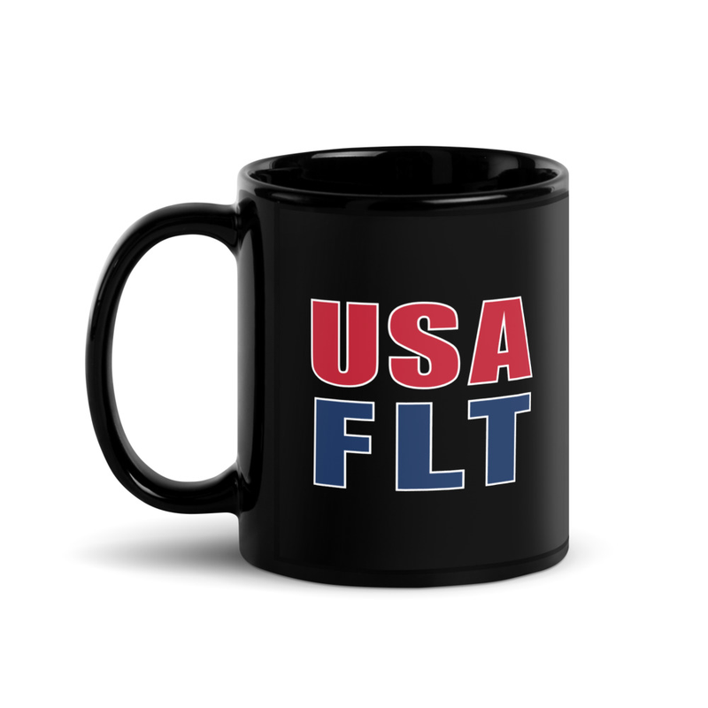 USA FLT Black Glossy Mug