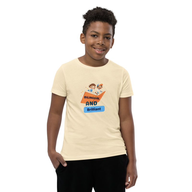 Youth Short T - Bilingual And Brilliant 2 – S, Natural