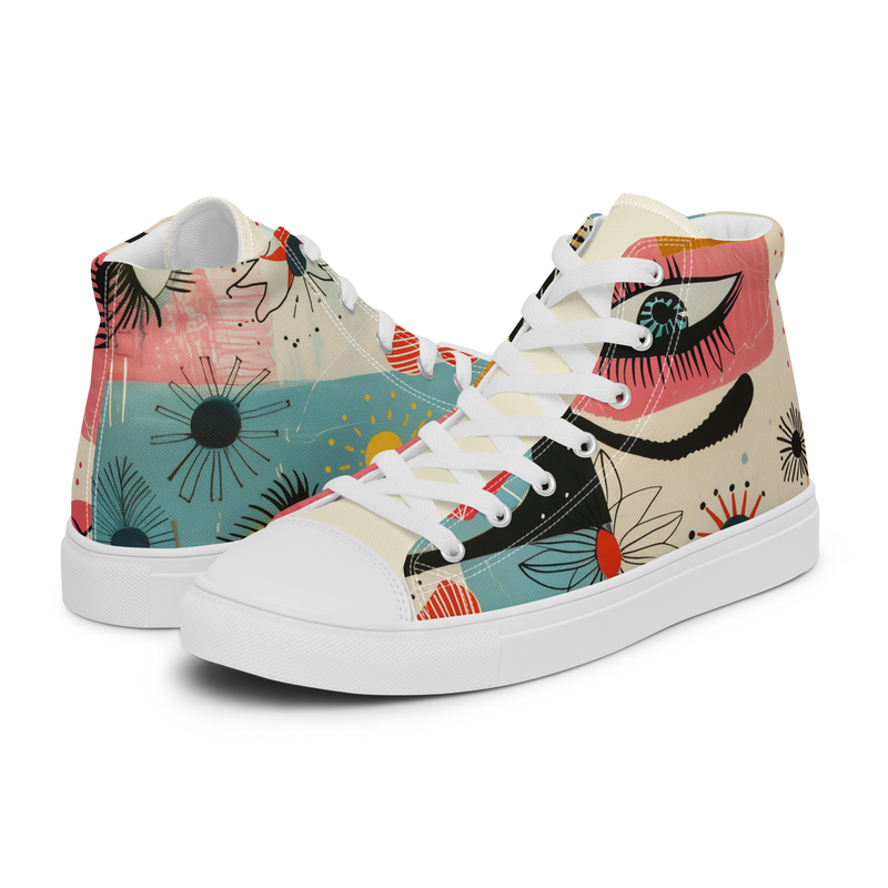 Midcentury Make-up Women’s high top canvas shoes