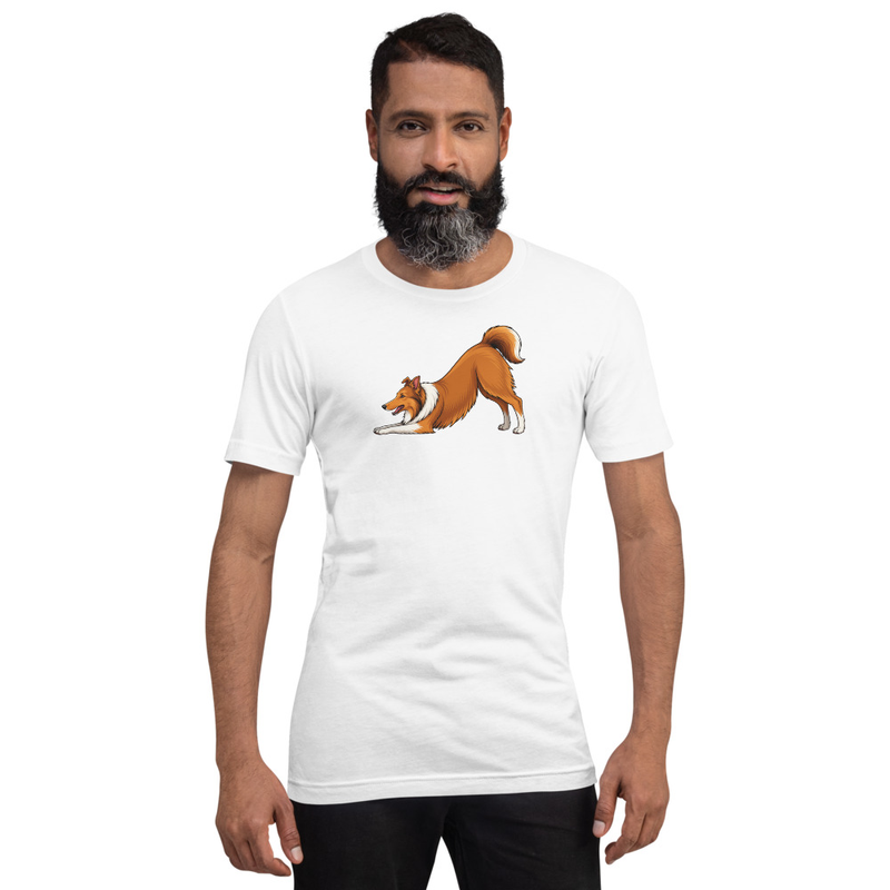 Collie Downward Dog Yoga Unisex T-Shirt