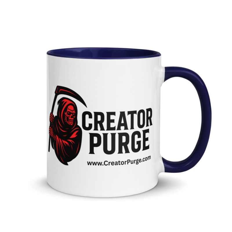 Creator Purge Logo Mug with Color Inside in Dark Blue