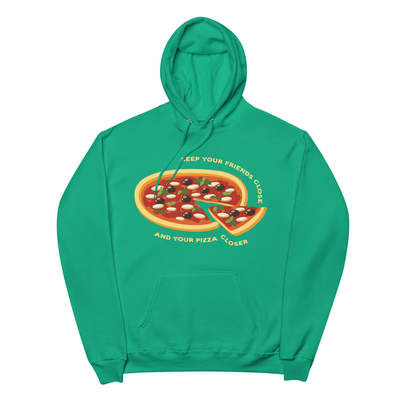 Keep Your Friends Close and Your Pizza Closer - Unisex Premium Sweater - pizza, italian, dough, pepperoni, italy, oven baked, chefs, chef,  