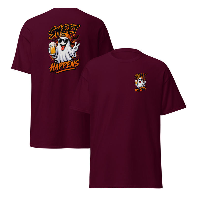 Sheet Happens Unisex classic tee – M, Maroon