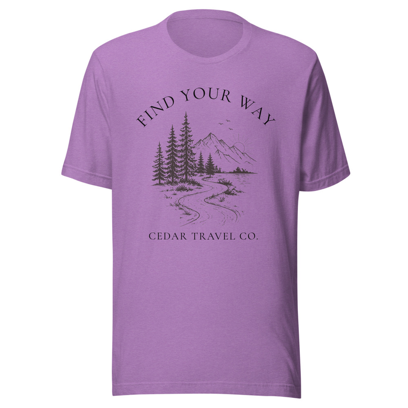Find Your Way Tee – L, Heather Team Purple
