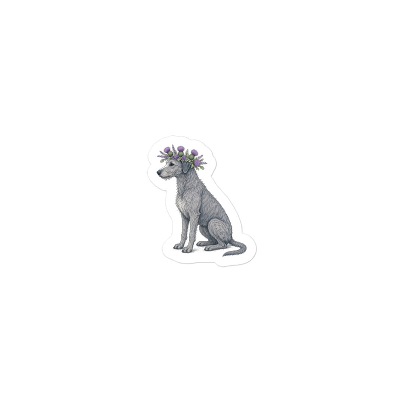 Flower Crown Scottish Deerhound Sticker — Floof