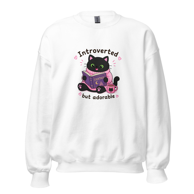Introverted but adorable Snaggletooth Jumper – 5XL, White