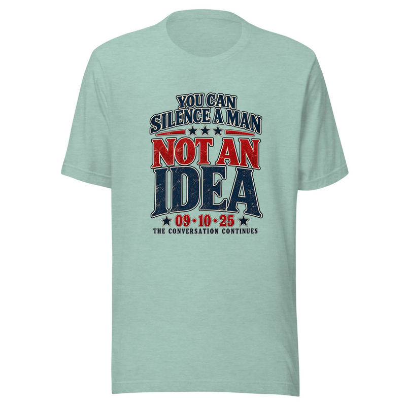 You Can Silence a Man Unisex T-Shirt — Heather Prism Dusty Blue