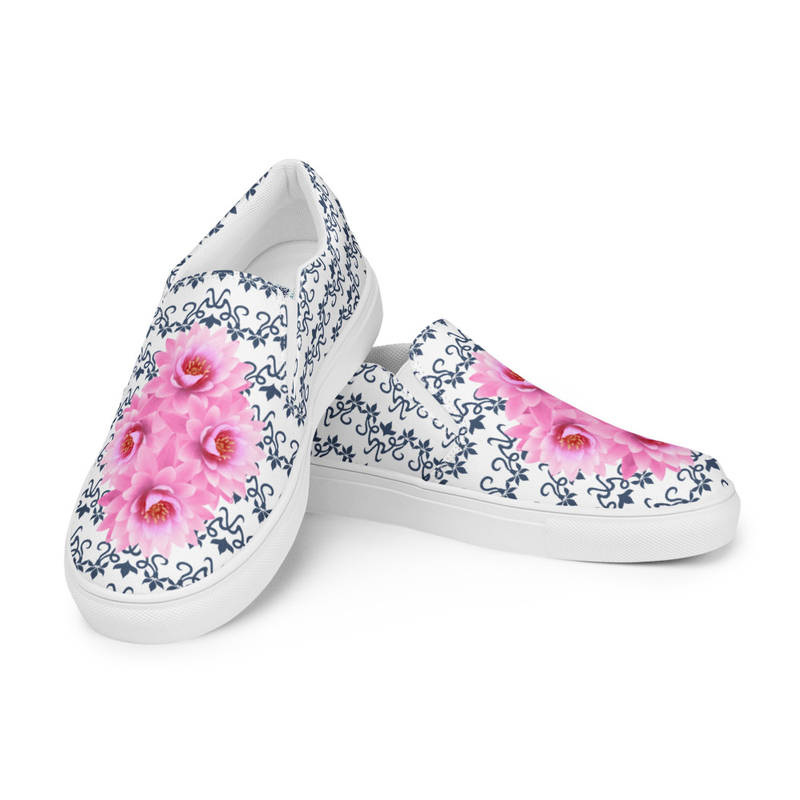 Pink Lotus Women’s Slip-On Canvas Shoes