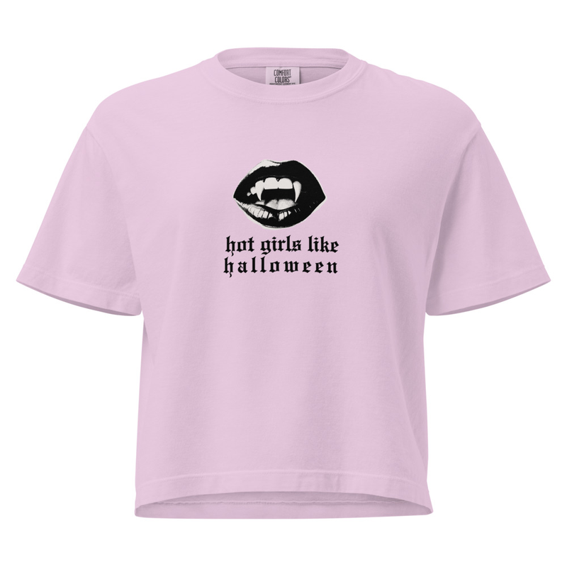 Hot Girls Love Halloween Boxy Tee – 2XL, Orchid