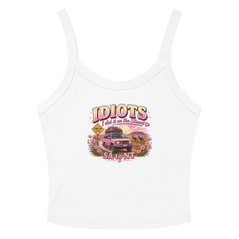 IDIOTS Women’s Singlet top – XS, Solid White Blend
