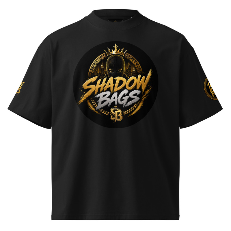 Shadow Bags Unisex organic oversized high neck t-shirt