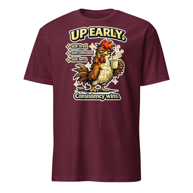Up Early Tee – 3XL, Maroon