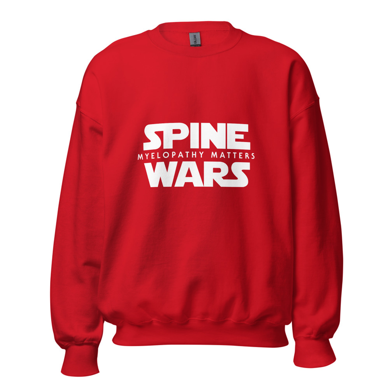 Spine Wars Myelopathy Matters White Print Sweatshirt – XL, Red