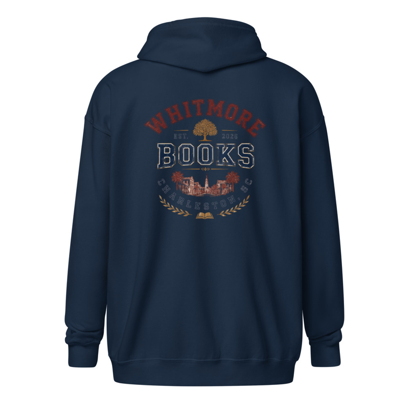 Unisex heavy blend zip hoodie-Whitmore Books & Co – S, Navy