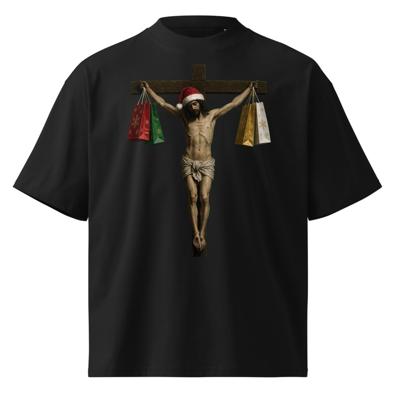 Modern Jesus christmas oversized high neck t-shirt