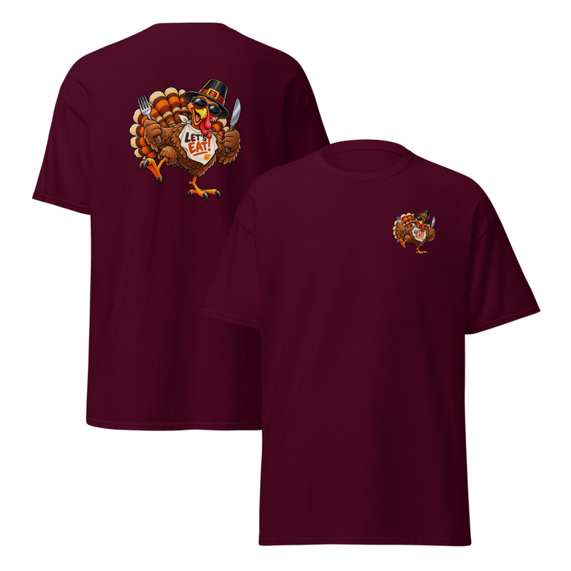 Let's Eat Thanksgiving Unisex classic tee – S, Maroon