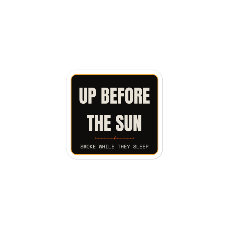UP BEFORE THE SUN Sticker mockup