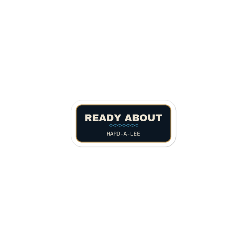 READY ABOUT Sticker mockup