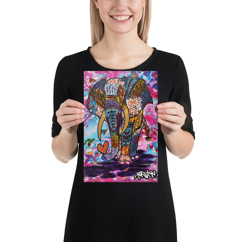 Elephant Love Canvas / 8″×12″