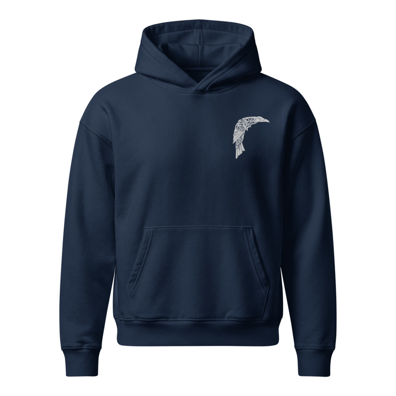 Nordic Crow Unisex Mid-weight hooded Sweatshirt – Image 2
