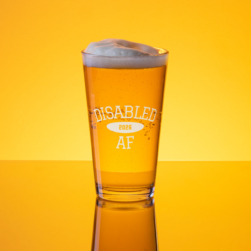 Disabled AF Shaker pint glass