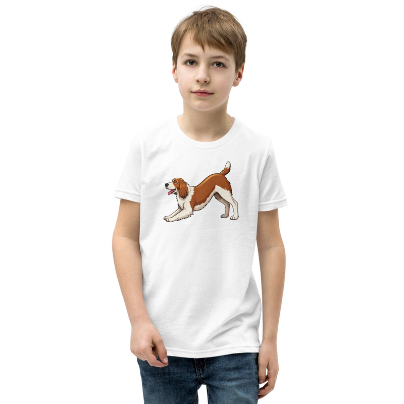 Downward Dog English Springer Spaniel Youth T-Shirt