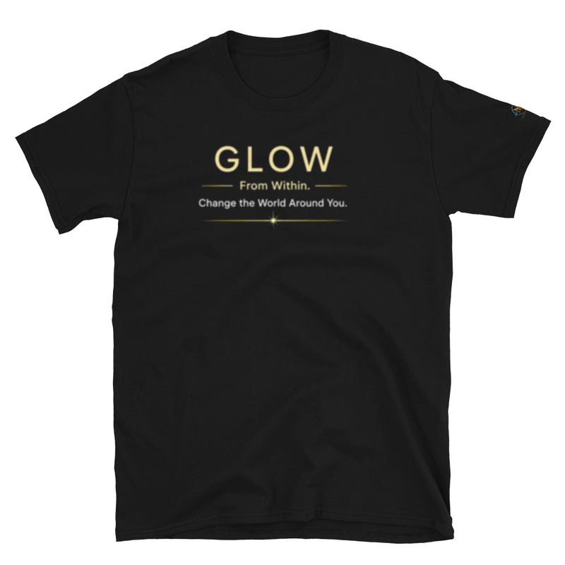 Glow Short-Sleeve Unisex T-Shirt (Warm light gold/Champagne gold letters)