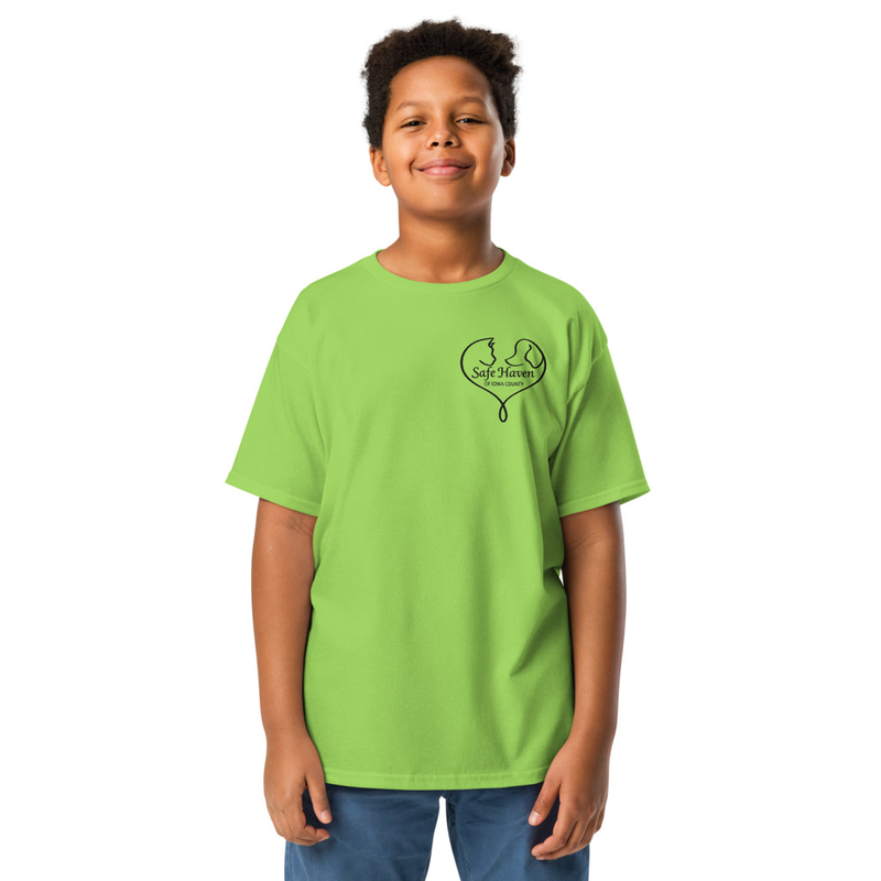 Paw Print Youth T-Shirt Black Logo – XS, Lime