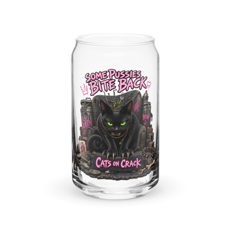 Pussies Bite Back 16oz Can Glass